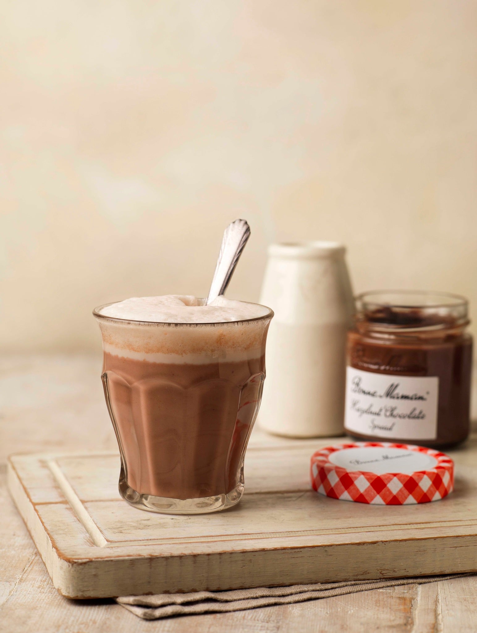 Hot & Frothy Heavenly Hazelnut Chocolate Milk Bonne Maman USA