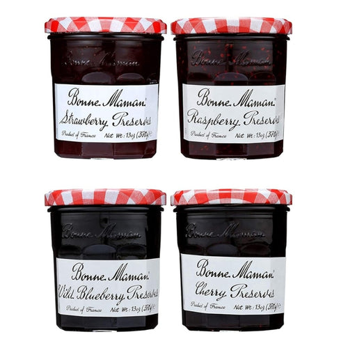 Bonne Maman Preserves, Variety Pack (Strawberry, Raspberry, Wild Blueberry, Cherry), 13 Ounce Jars (Pack of 4) - Bonne Maman USA - 1