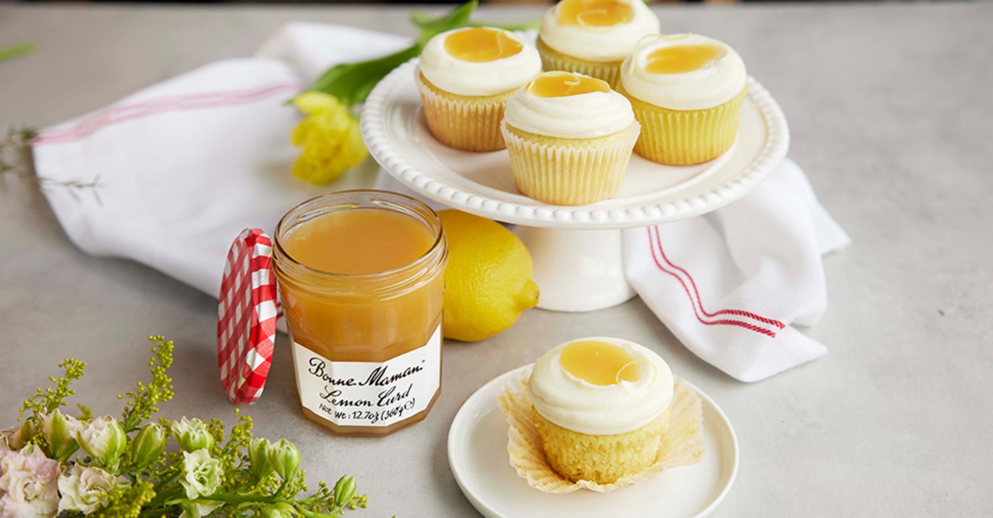 Lemon Chèvre Cupcakes - Bonne Maman
