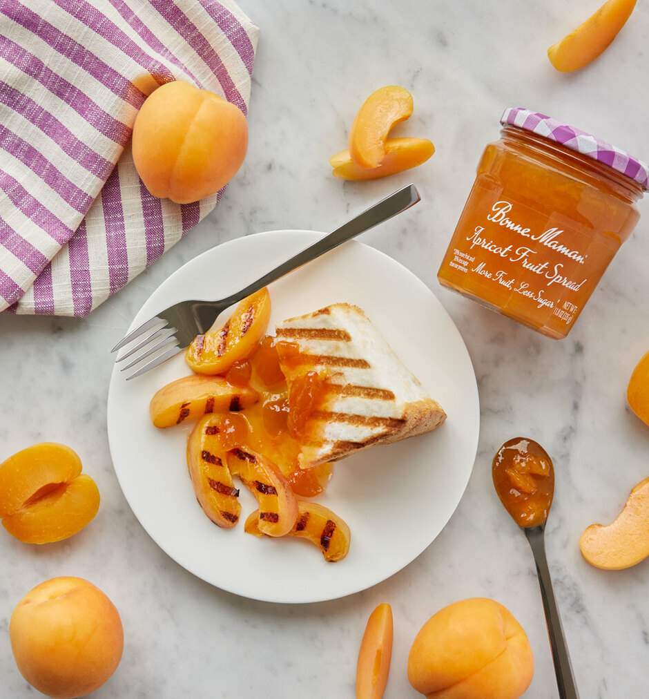 Grilled Apricot & Angel Food Cake - Bonne Maman