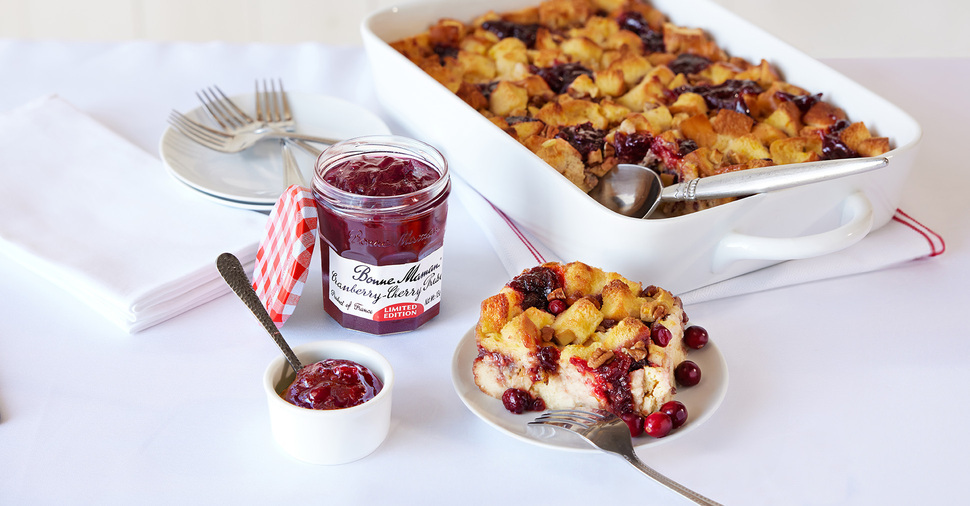 Cranberry-Cherry Bread Pudding